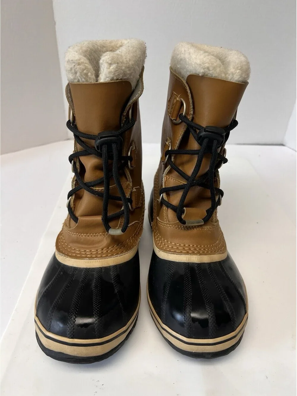 SOREL Women's US 6 Waterproof Tan Black Insulated Mid Calf Boots Fur Top - Picture 3 of 8